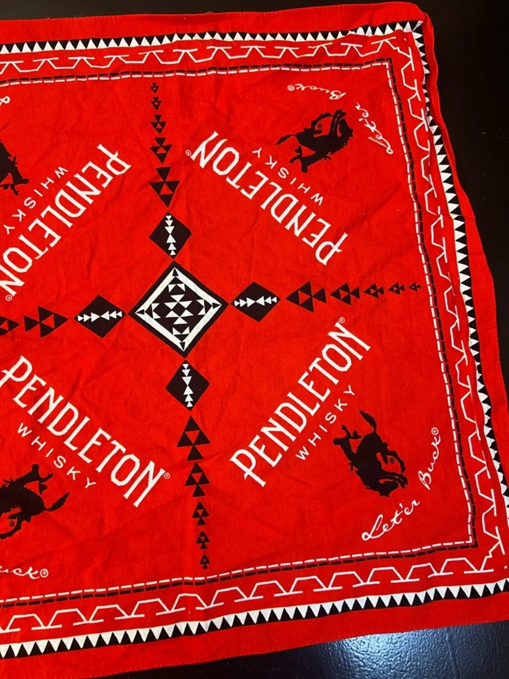 PENDLETON‎ WHISKY Bandanas Scarves PBR Rodeo RED Bucking Bronco